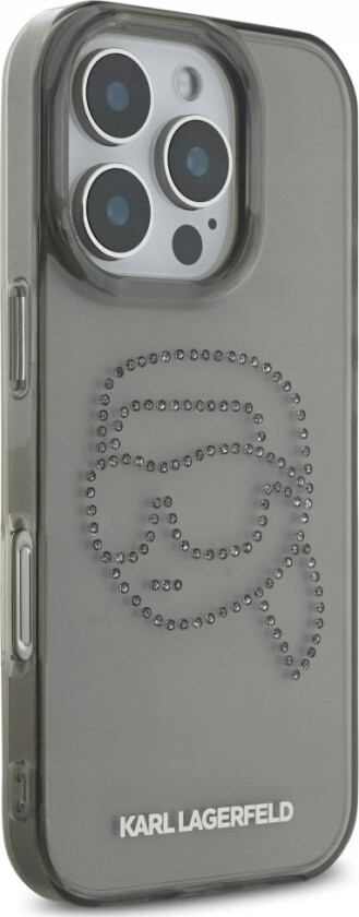 Case Karl Lagerfeld Iml Rhinestones Karl Head For Iphone 16 Pro Black