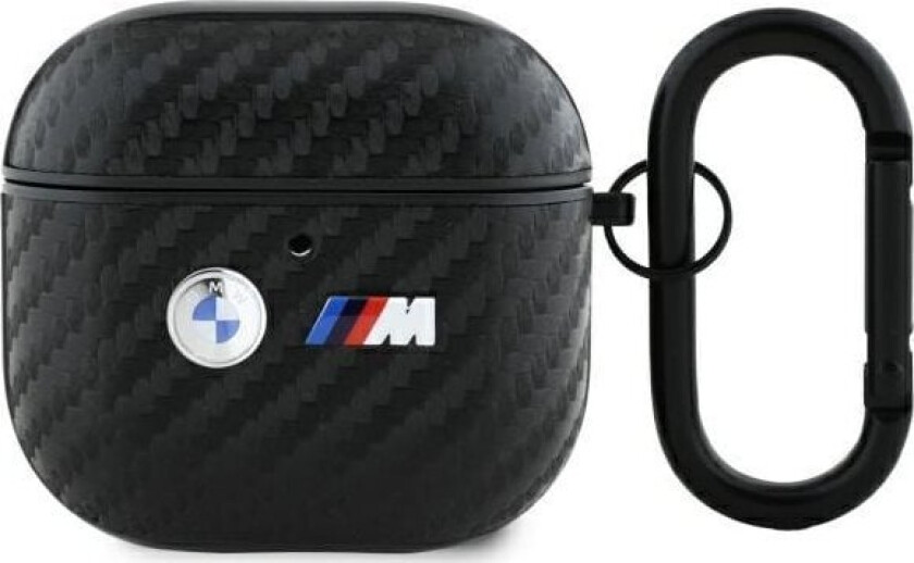 Bmw Bma4wmpuca2 Airpods 4 Øretelefondeksel I Svart Farge Carbon Double Metal Logo