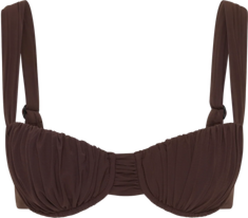 Faithfull the Brand Emily Bikini Top - Coffee S