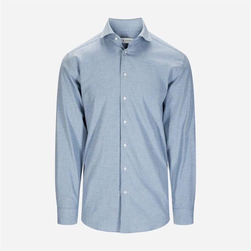 Flanel Regular Shirt - Light Blue Blå M