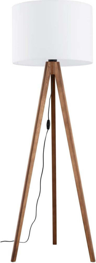 Grand gulvlampe - Valnøtt - Hvit