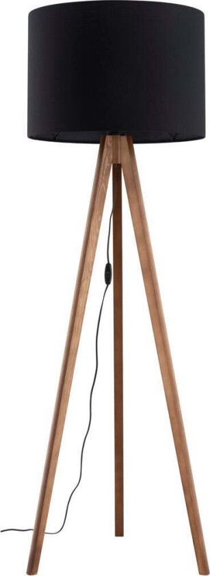 Grand gulvlampe - Valnøtt - Svart