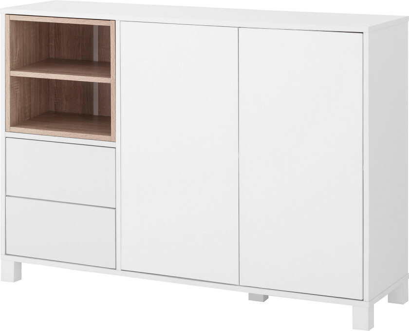 Polima Skjenk 120 cm - Hvit / Brun