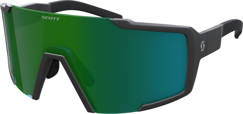 SCO sykkelbriller Shield black matt green chrome