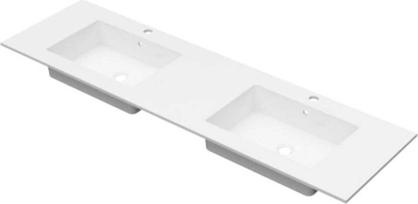 Bilde av Corian Topplate med Eir Servant B(60-160)xH1,2xd46cm Hvit Matt / 160cm Dobbel
