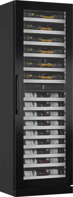 Innbyggbart vinskap - WineCave Slim 182D Fullglass Black