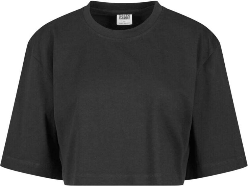 T-skjorte - Ladies Heavy Organic Oversized Cropped T-skjorte - XS til 4XL - Damer - svart