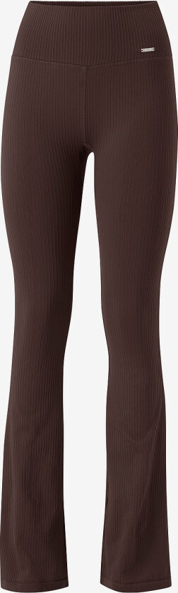 Treningstights Ribbed Seamless Flare Tights - Brun