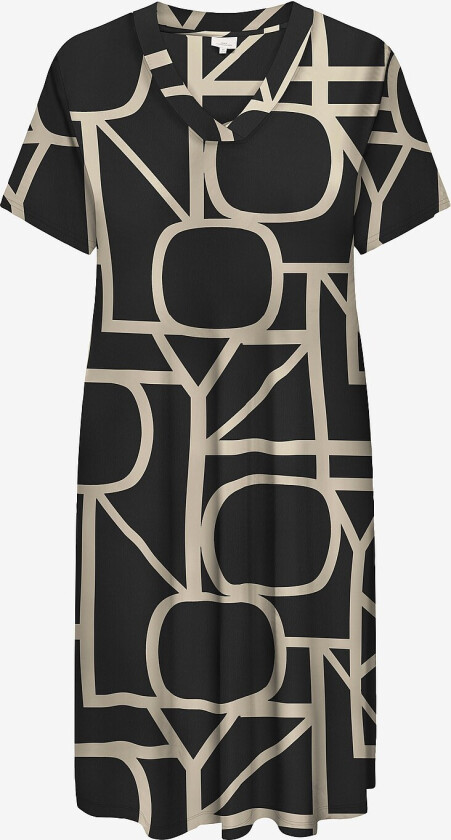 Kjole carFyrla S/S V-neck Blk Aop Dress - Svart