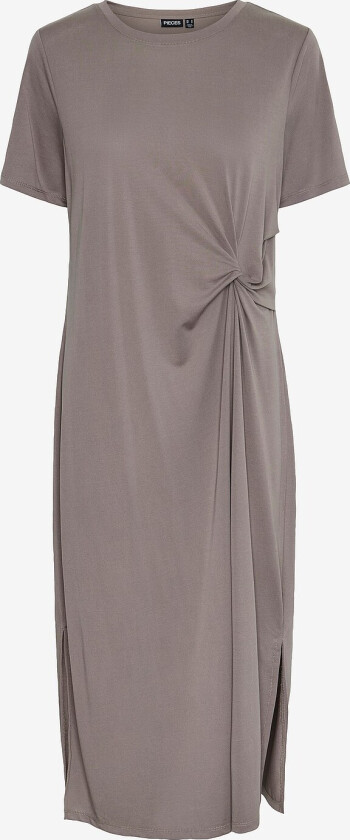 Kjole pcAnora SS O-neck Midi Knot Dress - Brun