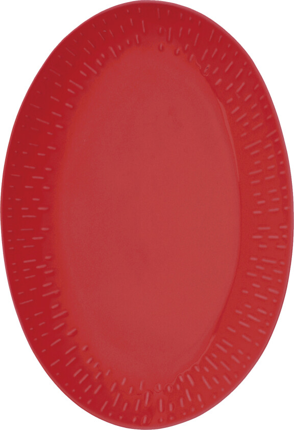 - Life in Colour - Confetti - Chili oval dish w/relief porcelain (13474)