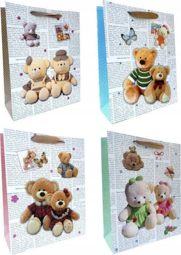 Ju-Piter Bamser Gavepose 3304B 26X32x10cm P12, Pris For 1 Stk.