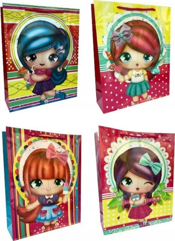 Ju-Piter Laminert Gavepose Jente 021B 26X32x9cm P12, Pris For 1 Stk.