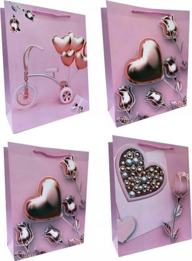 Ju-Piter Hearts Gavepose 9849C 18X23x10cm P12, Pris For 1 Stk.