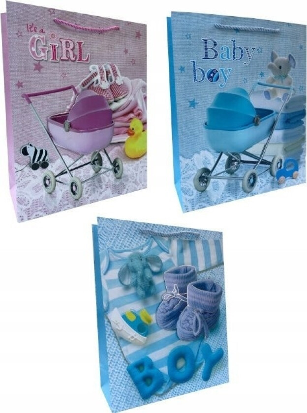 Ju-Piter Baby Boy / Baby Girl Gavepose 9869C 18X23x10cm P12, Pris For 1 Stk.