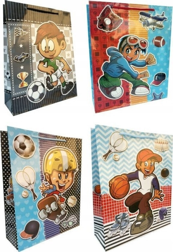 Ju-Piter Laminert Gavepose Gutt 019C 18X24x7cm P12, Pris For 1 Stk.