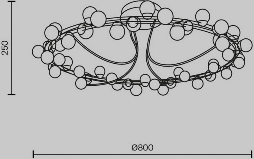 LED-taklampe Tessara, Ø 80 cm, gull/hvit