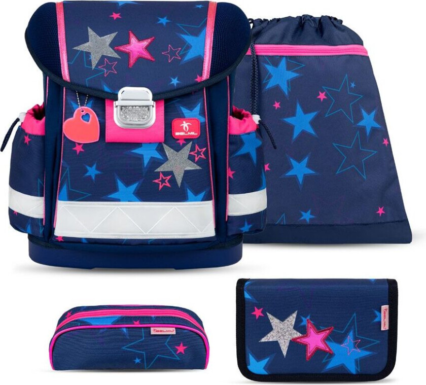 Stjerne skolesekk med 4 deler Belmil skolesekker 879549