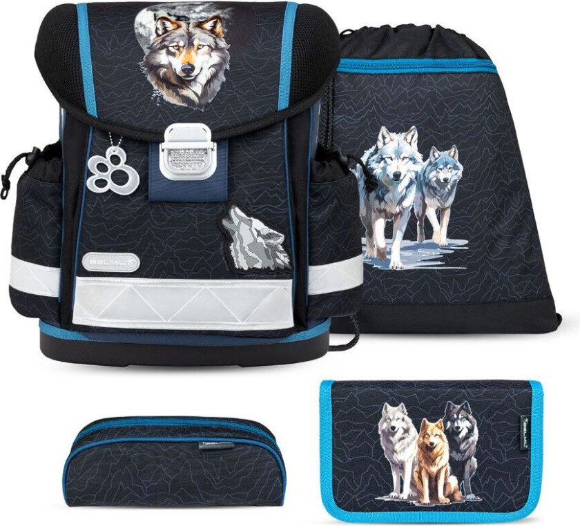 Wolves skolesekk med 4 deler Belmil skolesekker 879594