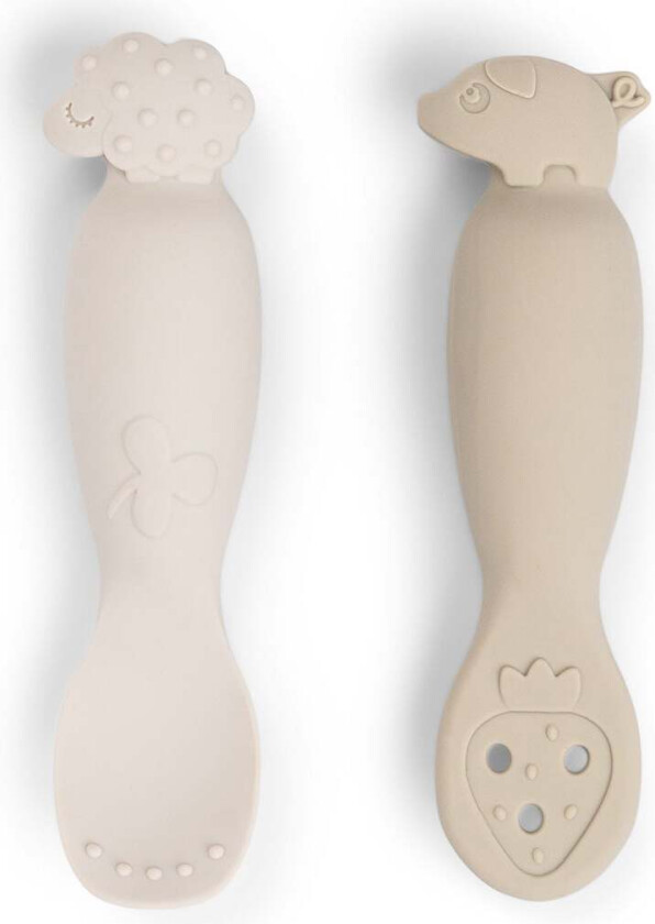 Tiny Farm Skjeer 2-Pakk, Sand - Tåteflasker & Tilbehør - Silikon