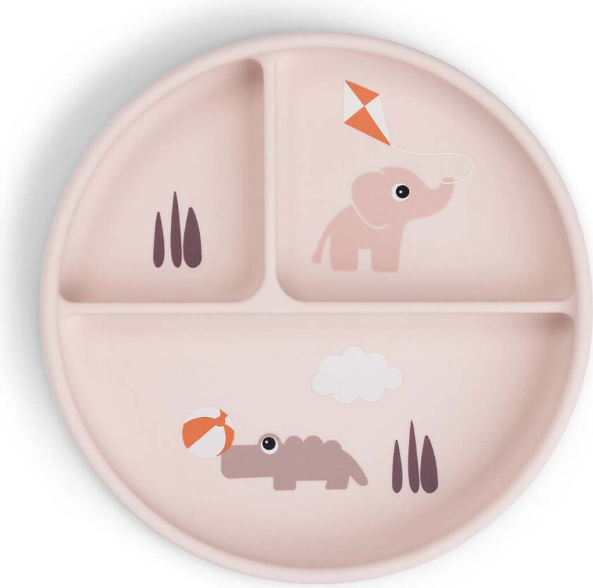 Playground Stick & Stay Delt Silikontallerken, Powder - Tåteflasker & Tilbehør - Silikon