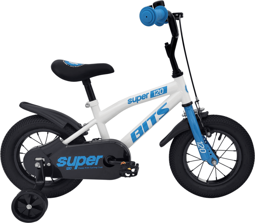 Super 12 WHITE/CYAN 25, barnesykkel White/Cyan