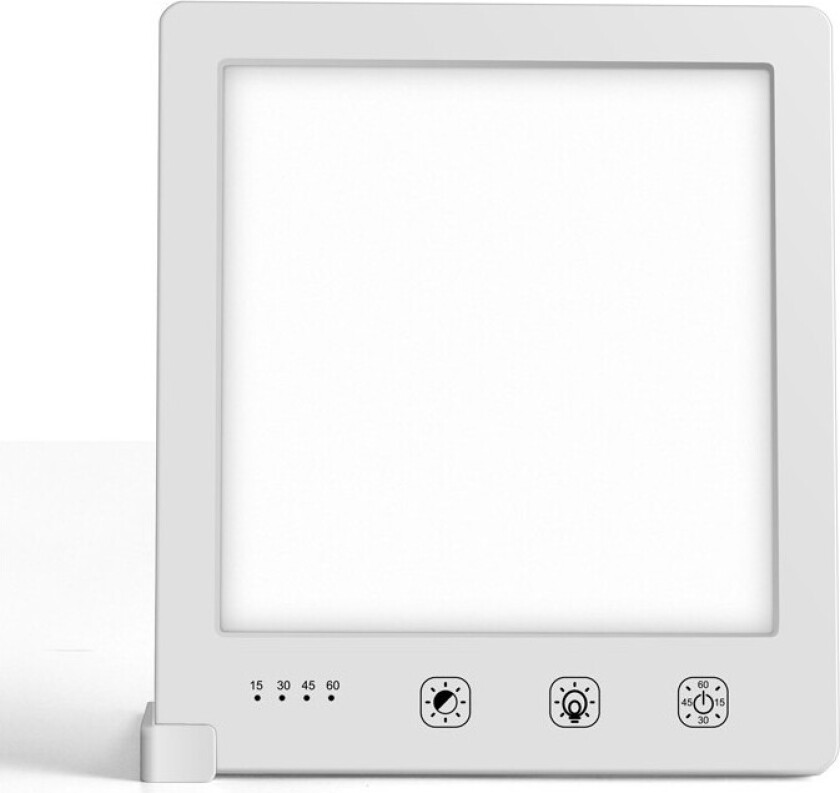 LED lysterapi lampe med timer - 10W, hvit, 10.000 LUX, USB