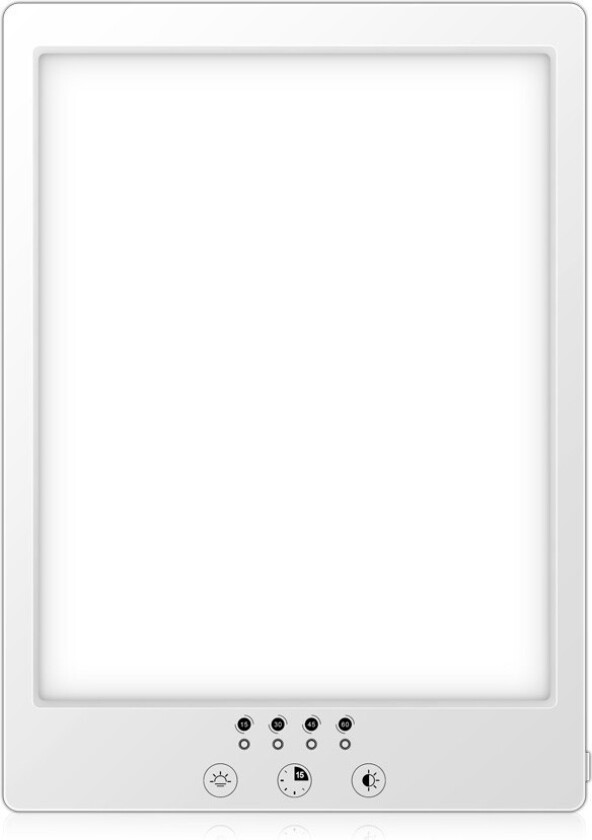 LED lysterapi lampe med timer - 14W, hvit, 12.000 LUX