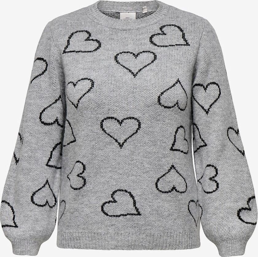 Genser carHappie LS Heart O-neck Knt - Grå