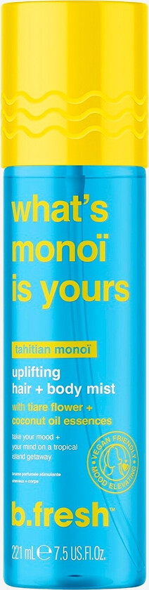 Hva Er Monoi Is Yours - Uplifting Hair + Body Mist 221Ml - Transparent