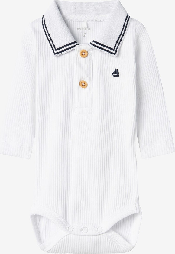 Body nbmFriman LS Polo Body - Hvit