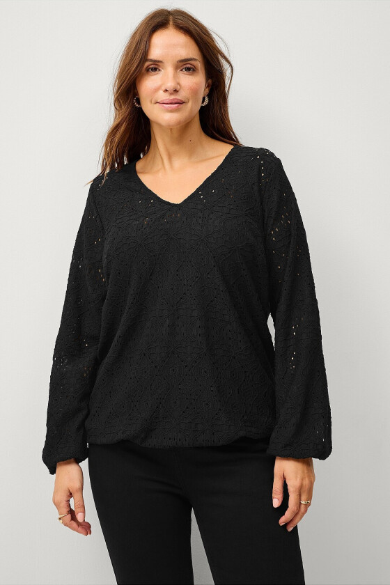 Topp vLisa L/S Blouse - Svart