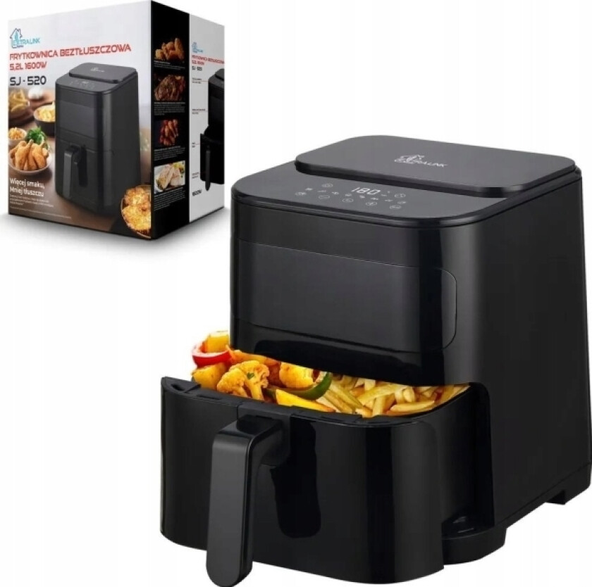 Extralink Extralink Home Air Fryer 5,2L Eu Sj-520 Frityrkoker Enkel 5,2 L Varmluftsfrityrkoker Svart