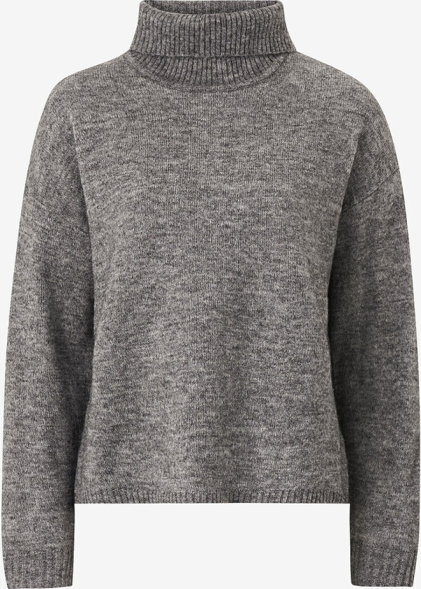 Genser objMinna L/S Rollneck Knit Pullover - Grå