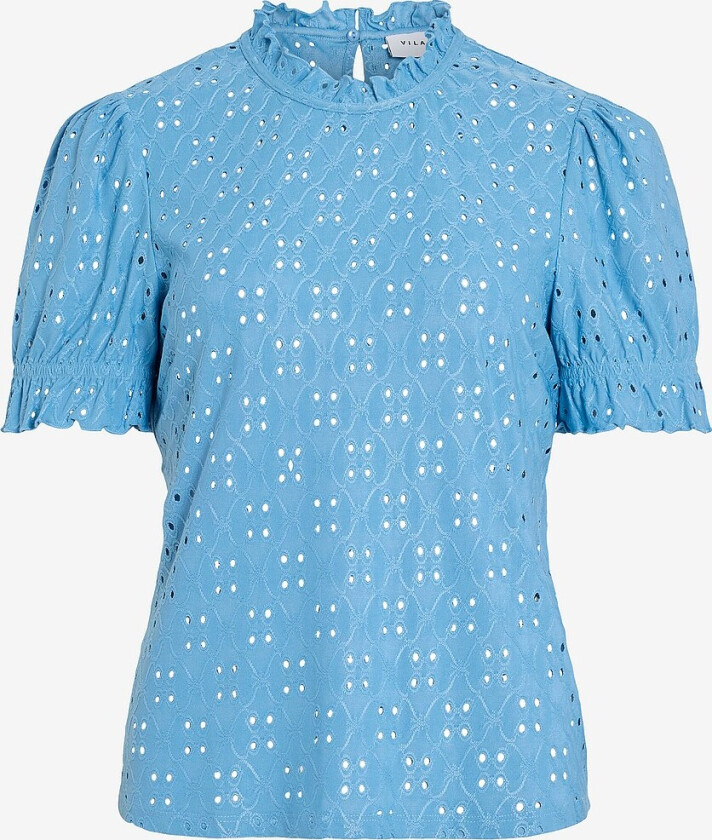 Topp viKawa S/S Flounce Top - Blå