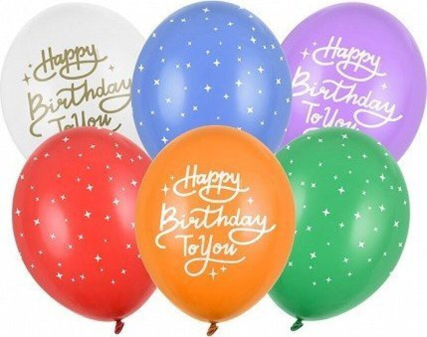 Colorful Decorative Latex Birthday Balloons 6 Pcs