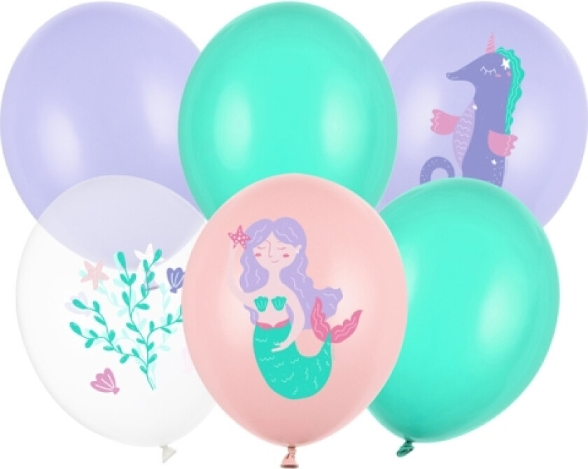 Partydeco Sb14p-323-000-6, Toy Balloon, Latex, Flerfarget, Temafest, Rund, 8 År