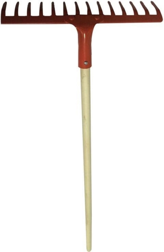 Nenurodyta_V Rake With 14 Curved Teeth With Wooden H