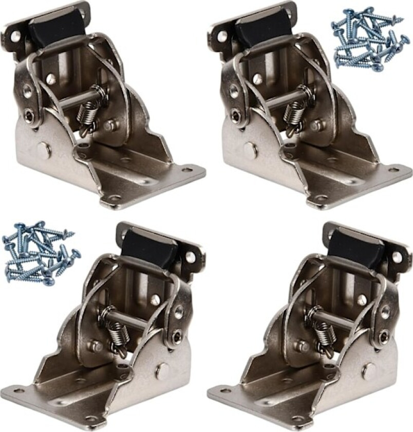 4 stk 90 graders selvlåsing hengsler, sammenleggbart bordbeinsbrakett, selvlåsing hengselbeslag, sammenleggbart bordbein med S