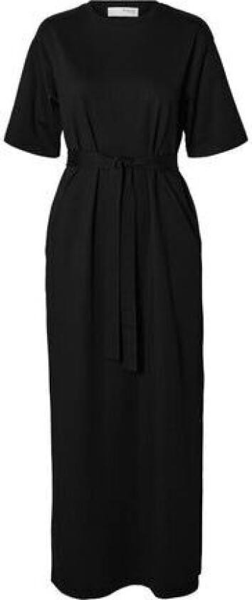 Essential Ss Pocket Ankle Dress Noos - Black XS