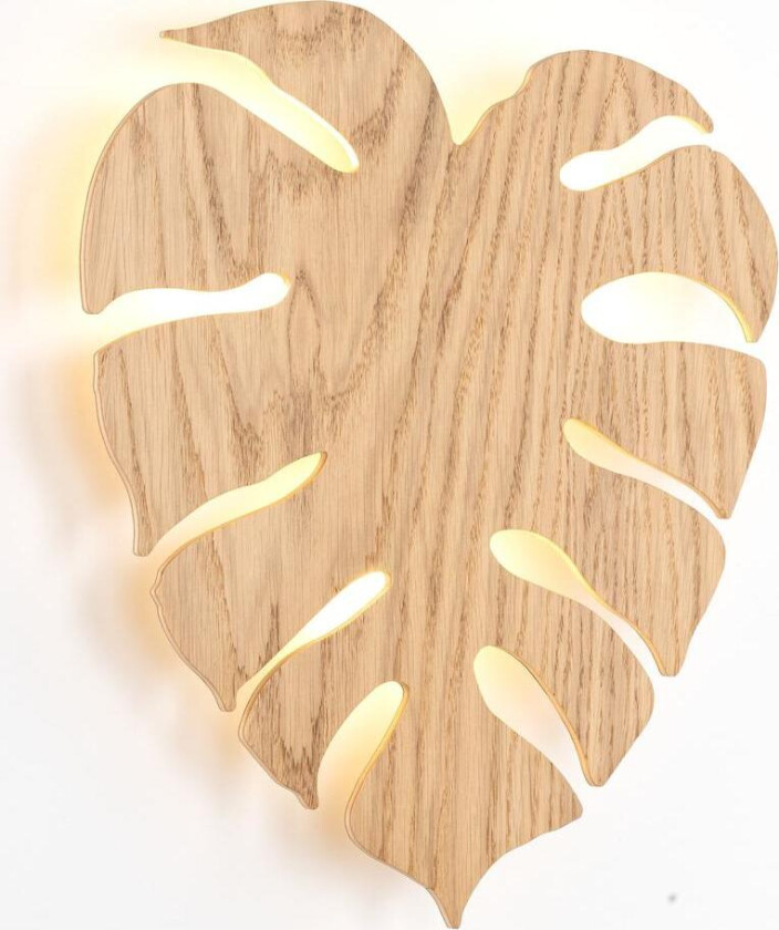Monstera wood vegglampe - Eik