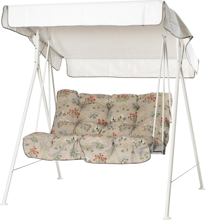 Tritante Komplett Hengekøye 130 cm - Hvit/Blomstrete