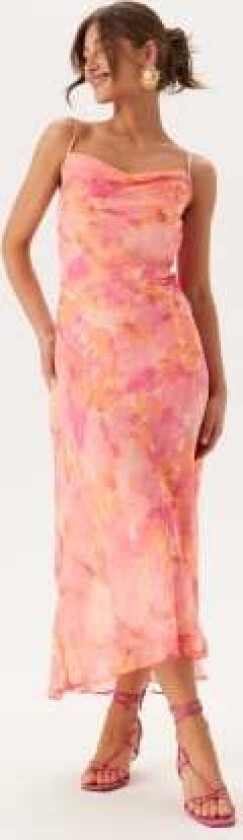 Vmsmilla Sl 7/8 WATERFALL DRES Crystal Pink Aop:anja M