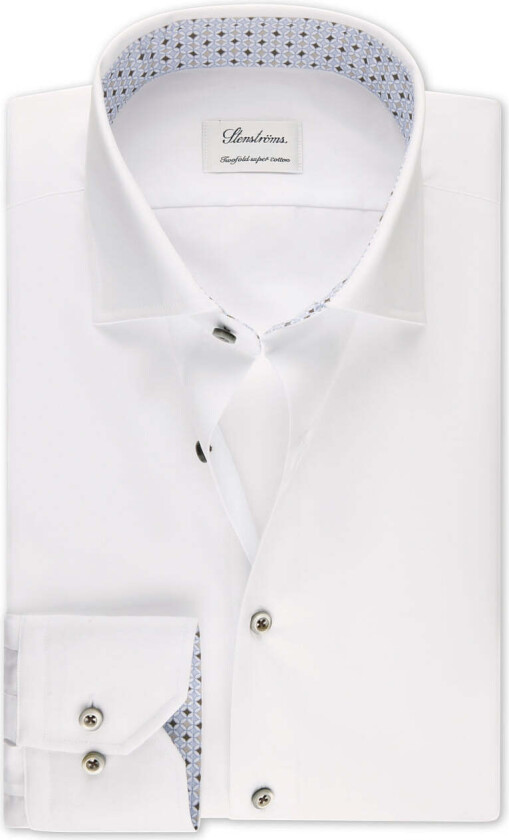 SLIMLINE CONTRAST SHIRT Hvit, 43