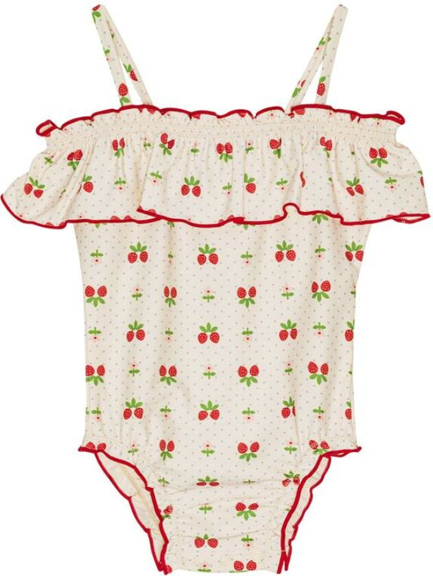 Sofia Badedrakt Soft White Berry | Hvit | 92 cm