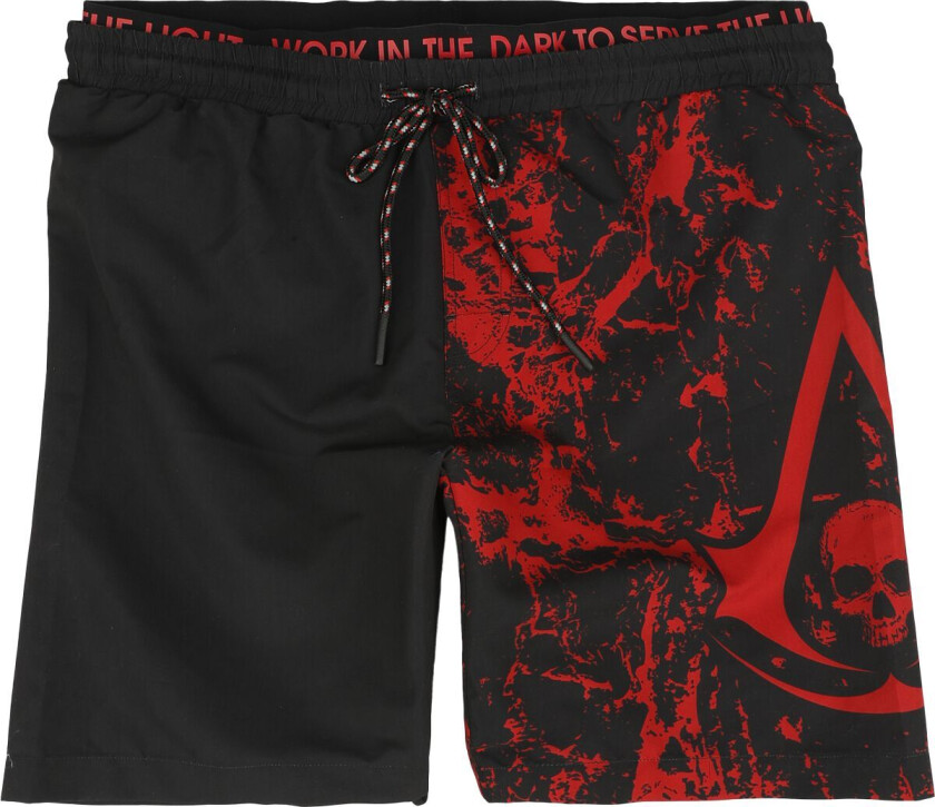 gaming Badeshorts - IV - Black flag - Crest - S til XXL - Herrer - svart-rød