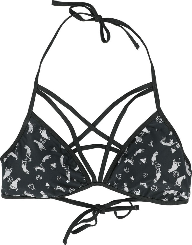 Goth Bikinitopp - Pentagram Bikini Topp - S til XXL - Damer - svart