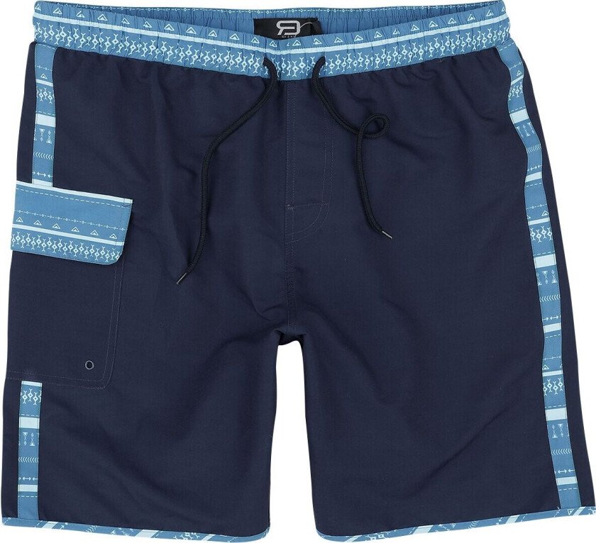 Badeshorts - Swim Shorts With Graphic Design - S til XXL - Herrer - mørkeblå