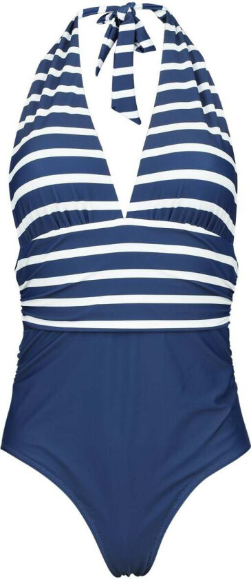 Badedrakt - Retro Neckholder Swim Suit - S til XXL - Damer - marineblå