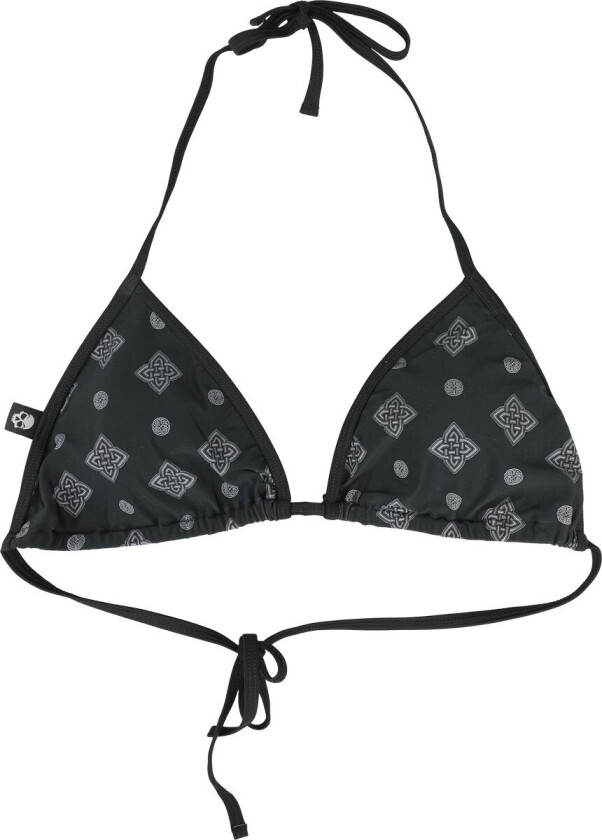 Bikinitopp - Bikini Top With Celtic Prints - S til XXL - Damer - svart